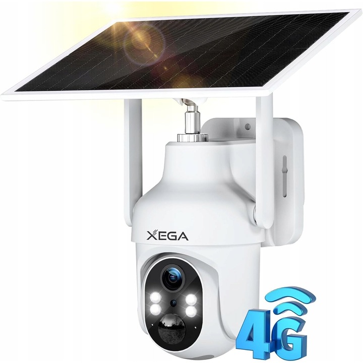 4G LTE XEGA соларна камера за наблюдение 2K 3MP със SIM, двупосочно аудио, водоустойчива IP66