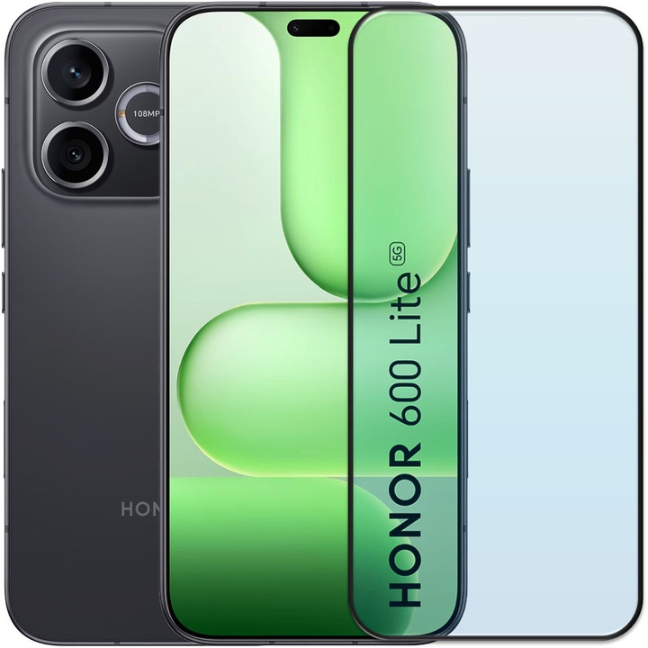Folie din sticla securizata pentru Honor 600 Lite, HAMSTERBOX Glass Shield, Protectie completa ecran, Full face, Aplicare rapida, Case Friendly, Transparenta
