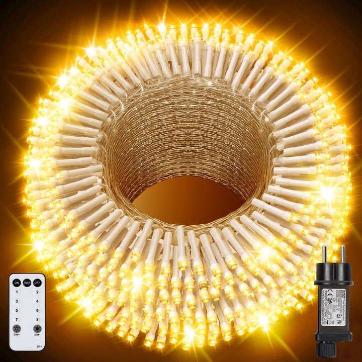 Lanterne de Craciun, 100m, 800 LED, 8 moduri, IP65, multicolor, set