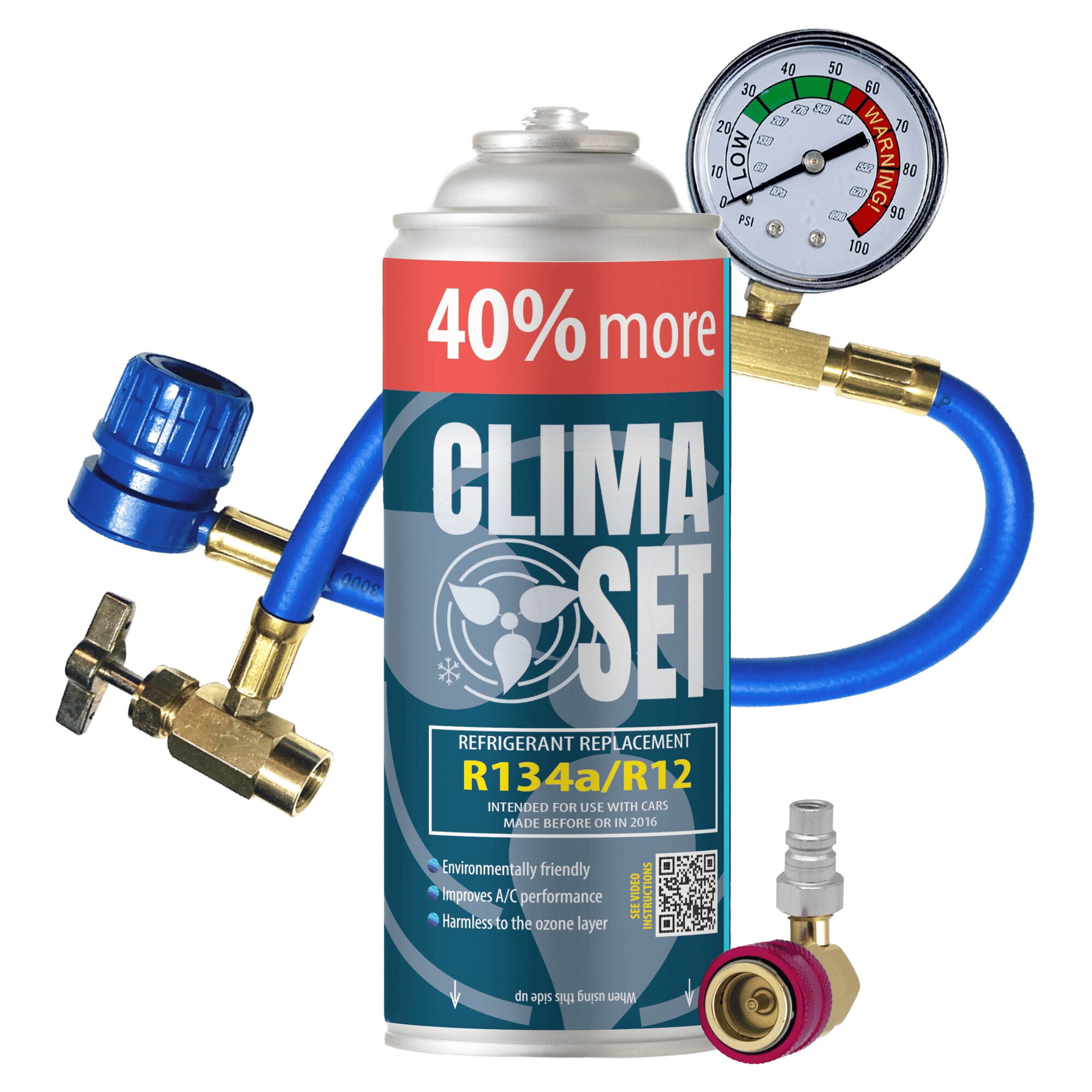 Set ClimaSet XL pentru umplerea aerului conditionat R134a cu manometru ...