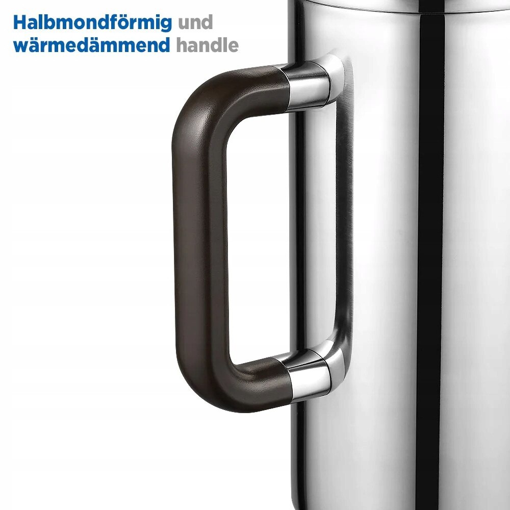 Cafetiere Ecooe 1500 ml, inox 18/10, izolatie cu pereti dubli, set cu 2 filtre