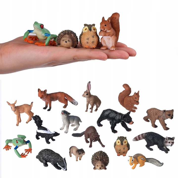 Set 16 Figurine Mini Realiste, 4-7 cm, Multicolor, Plastic