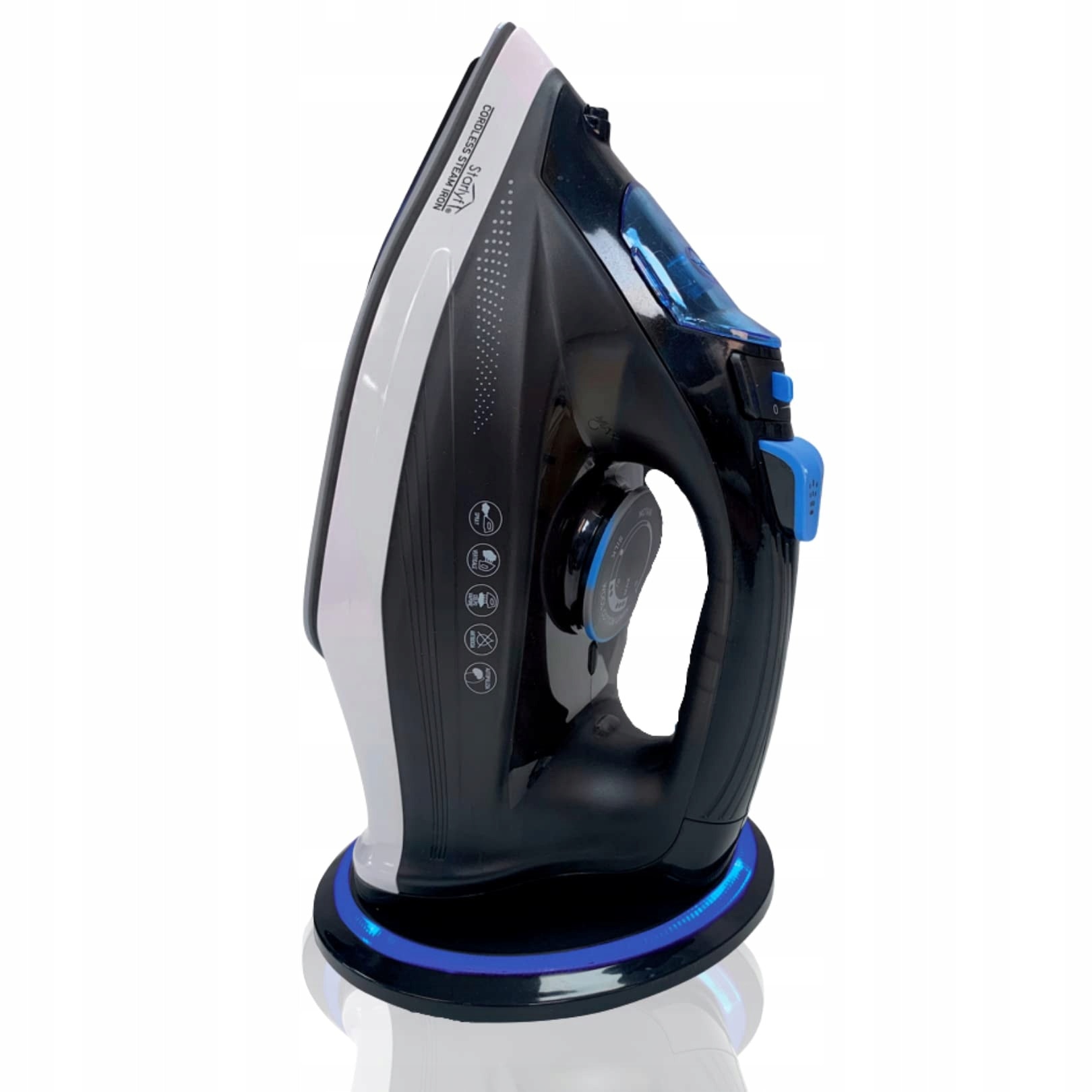 Fier de calcat fara fir Starlyf, 2400 W, placuta ceramica, abur vertical, capacitate rezervor 320 ml, negru