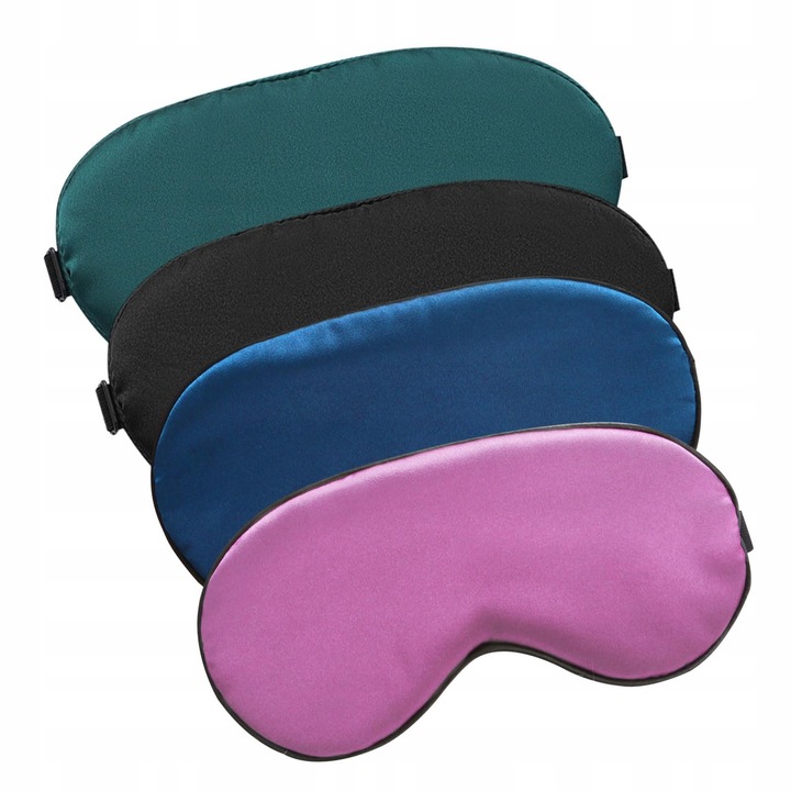 Set 4 Masti de Somn din Matase, Verde, Neagra, Roz, Albastra, Dimensiune Regabila