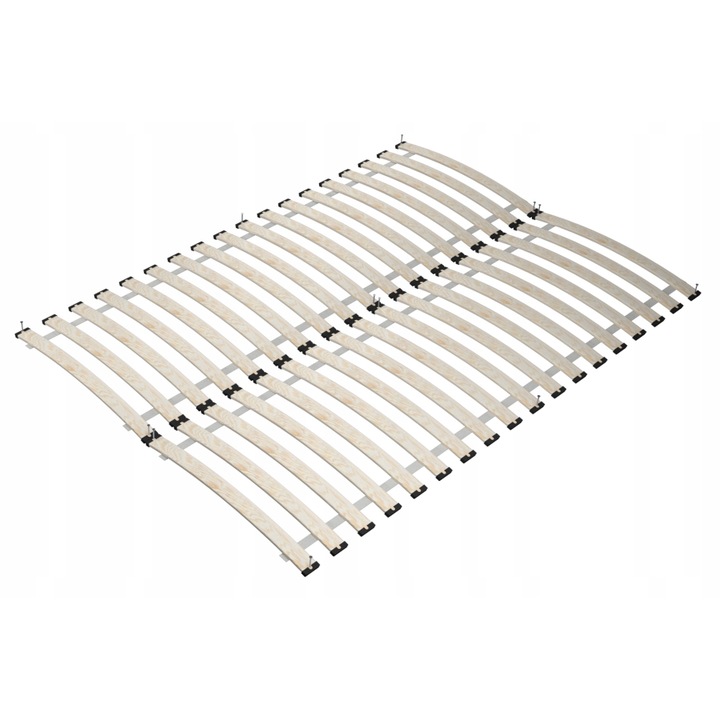 Somiere set 2x70 cm, 32 liste din lemn de mesteacan, 140x200 cm, capacitate 200 kg