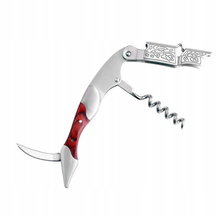 Tirbuson din inox, rosu/argintiu, 113g