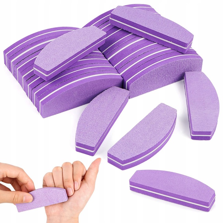 Set 20 Pile Cosmetice, 100/180, Forma Semiluna, Multicolor