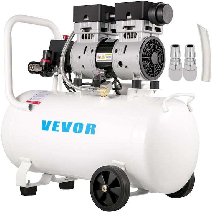 Compresor de aer VEVOR 41.6 L, 1 HP, 8 bar, portabil, rezervor din otel, 58 dB, 60 x 30 x 59 cm