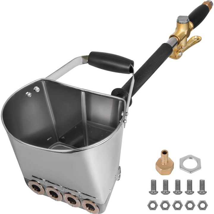 Pistol de pulverizare mortar ciment 4 jeturi, VEVOR, maner ergonomic, culoare argintie