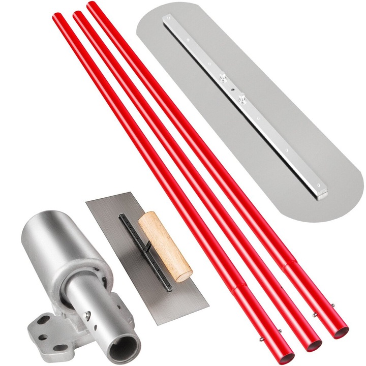 Float de beton VEVOR, 900x200mm, din otel mangan, suport ajustabil, lungime maner 3x1.8m