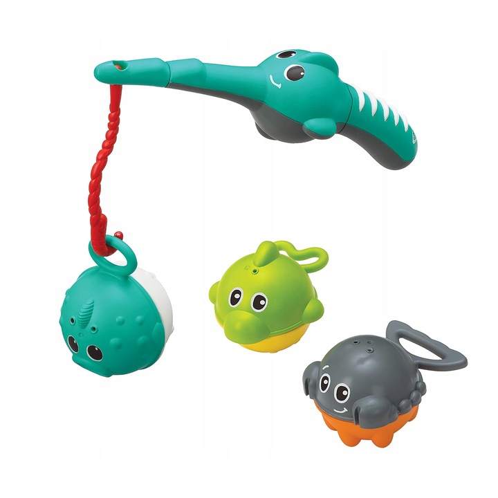 Set de joaca Infantino Splish, 17 piese, tema animale marine, pentru baie