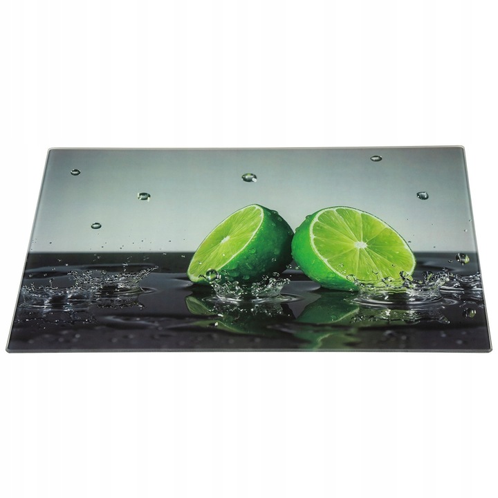 Tocator de bucatarie, sticla, 35x25cm, antiderapant, rezistent la temperaturi ridicate, multicolor