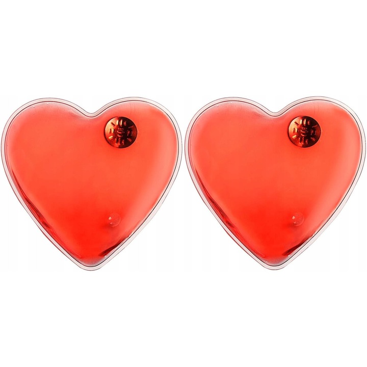 Set 2 incalzitoare de maini reutilizabile, rosii, 10x10cm