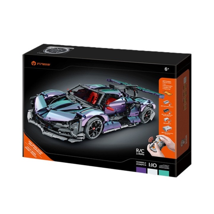 Masinuta RC iM.Master DriftChameleon, 2036 elemente, culoare schimbatoare, 3.7V 350mAh, set