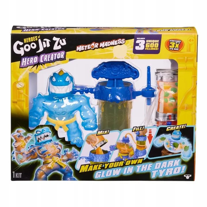 Figurina Goo-Jit-Zu Hero Creator Tyro Glow in the Dark, set, 30x15cm, multicolor