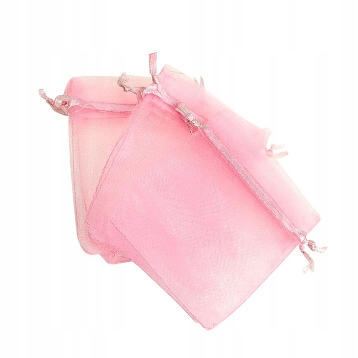 Комплект от 100 торбички от органза за бижута, 7x9 см, многоцветни