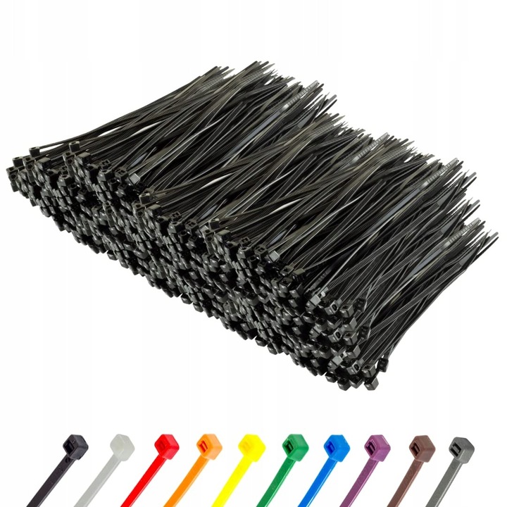 Set 1000 opase din nylon, 100mm x 2,5mm, rezistente, negre