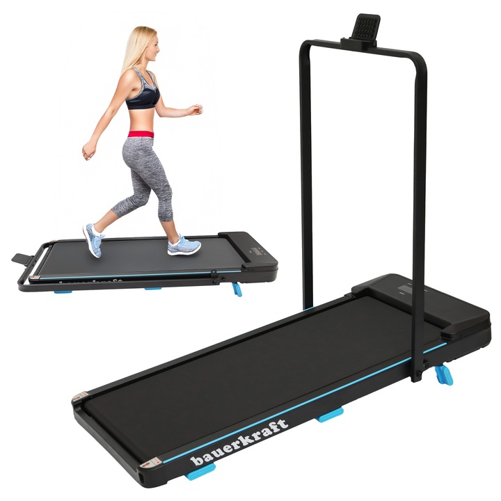 Bieznia electrica pliabila Bauerkraft, 10 km/h, display LED, suport pentru telefon, 53x110x92 cm