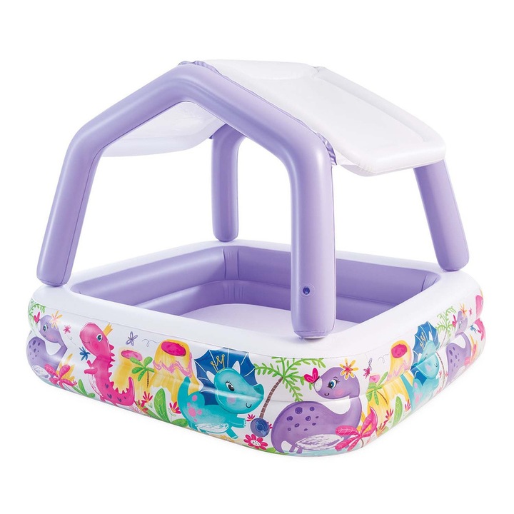 Piscina gonflabila pentru copii, Intex, 157x157 cm, vinil rezistent