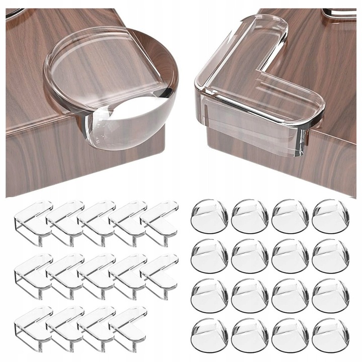 Set 30 protectii din silicon pentru colturi, transparente, pentru protectia copiilor, diverse forme