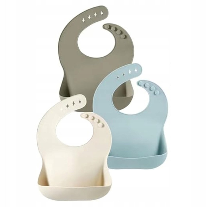 3 darab szilikon előke babáknak, vízálló, uniszex, 10-72 hónap