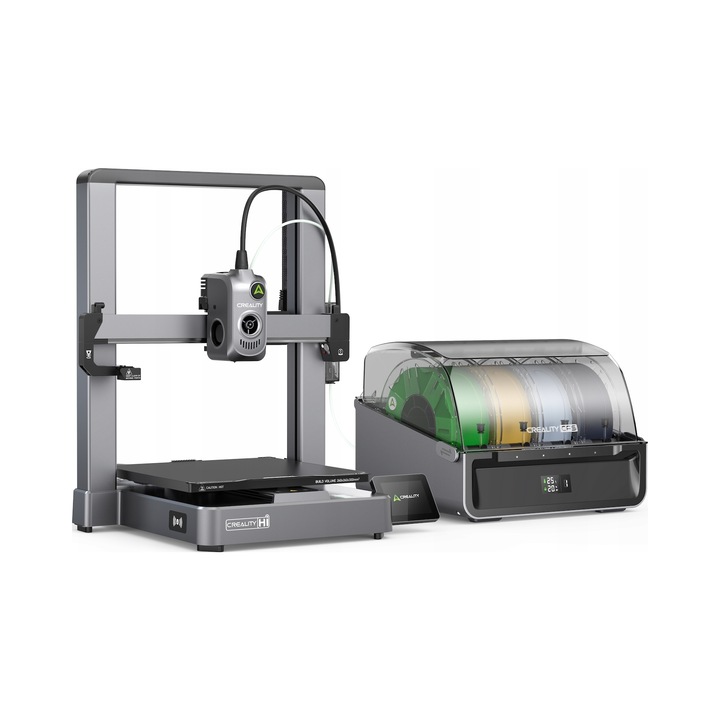 Imprimanta 3D Creality Hi set cu sistem multifunctional CFS 4 culori metalic 3,2" 500mm/s