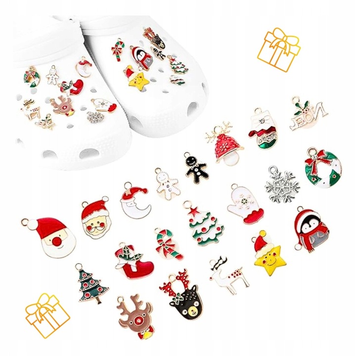 Set 20 decoratiuni de Craciun pentru Incaltaminte, Decoratiuni, Multicolor, PVC