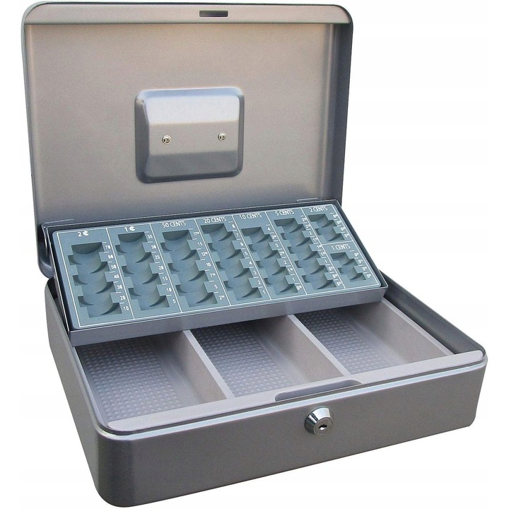 Caseta pentru bani, 30x24x9cm, 2 chei, 3 compartimente