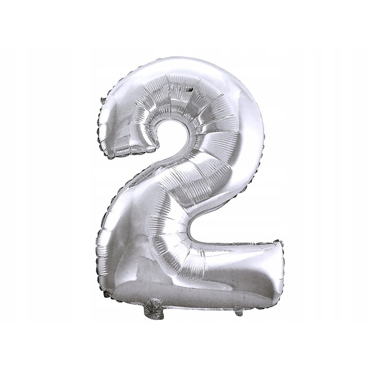 Balon folio Srebrny cifra 2, 40 cm, set 1 bucata