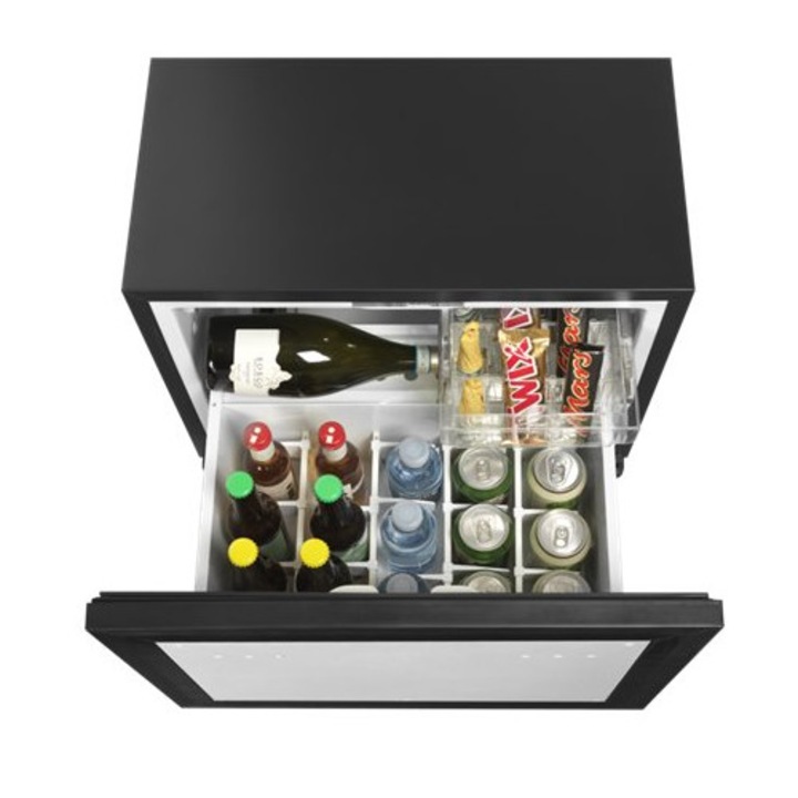 Minibar Tefcold TD50C, 1 usa, 52/45L, +5/+12°C, R600a, Negru, 550x508x420 mm