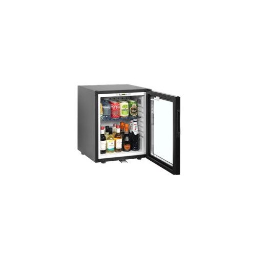 Minibar Tefcold TM35GC, 1 usa sticla, 27/24L, +5/+14°C, R600a, Negru, 402x425x505 mm