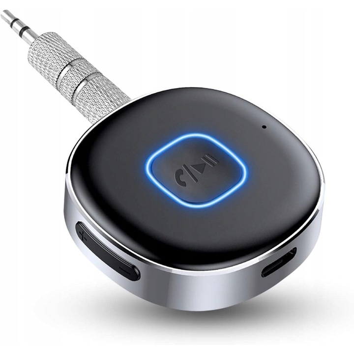 Adaptor Bluetooth AUX, receptor audio, 5.0, 3,5mm, incarcare rapida, 16 ore autonomie