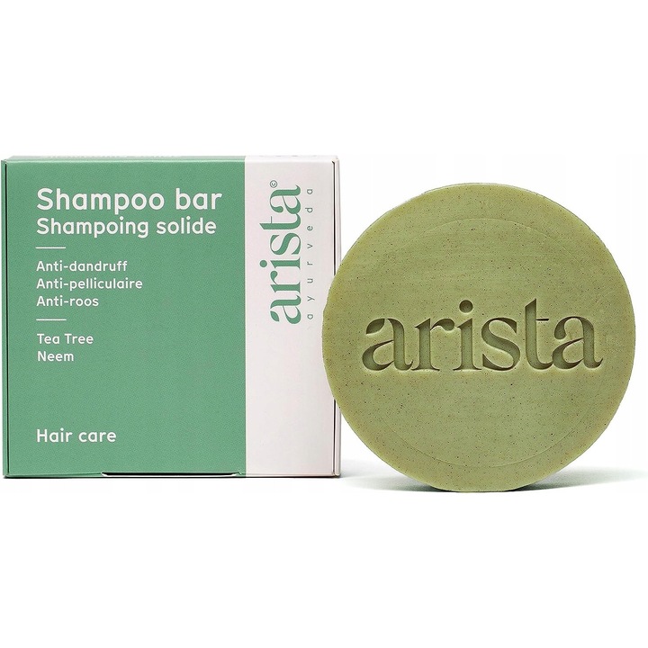 Sampon solid Arista 80g, anti-matreata, cu ulei de argan si Shikakai, fara siliconi, ecologic