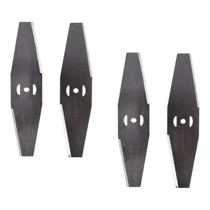 Set 4 x Lama Metalica Pentru Motocoasa, PENDAN Masina de Tuns Iarba, 150x15mm, Metal, Argintiu