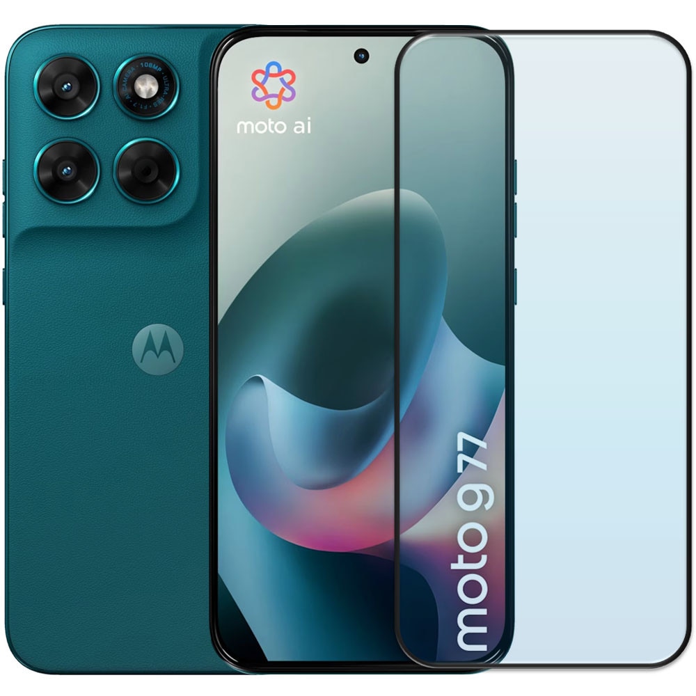 Folie din sticla securizata pentru Motorola Moto G77, HAMSTERBOX Glass Shield, Protectie completa ecran, Full face, Aplicare rapida, Case Friendly, Transparenta