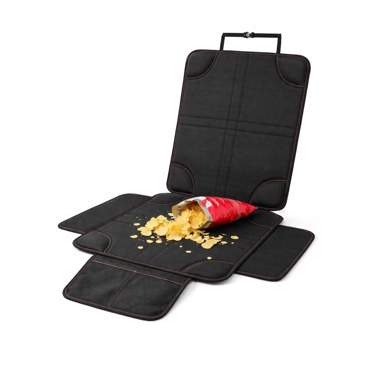 Protectie pentru scaun auto, antiderapanta, impermeabila, cu buzunare, compatibila ISOFIX, 1 set