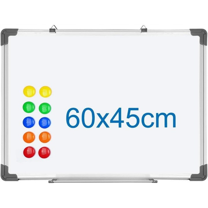 Tabla magnetica alba, 60x45 cm, montare pe perete