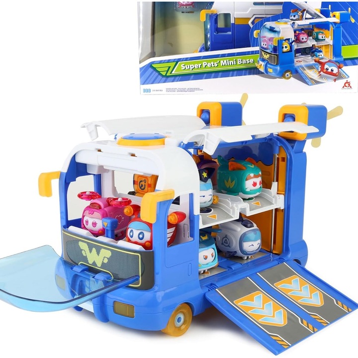 Комплект фигурки Baza 2 в 1, 2 фигурки Jett и Dizzy, аксесоари, синьо и бяло, трансформация, осветление