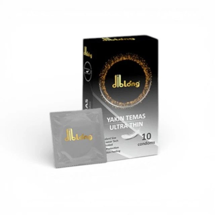 Prezervative ultra subtiri DIBLONG Ultra Thin, lubrifiate, din latex, 52 ± 2 mm, 10 buc