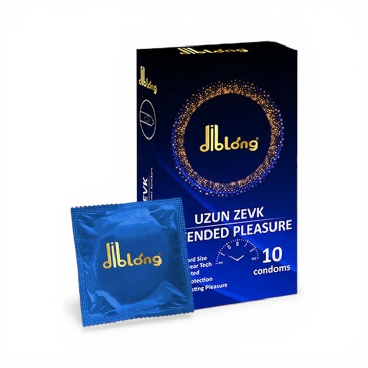 Prezervative DIBLONG Extended Pleasure, lubrifiate, din latex, 52 +/- 2mm, 10 buc