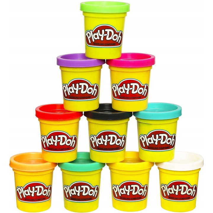 Set plastilina Play-Doh, 10 tuburi, multicolor
