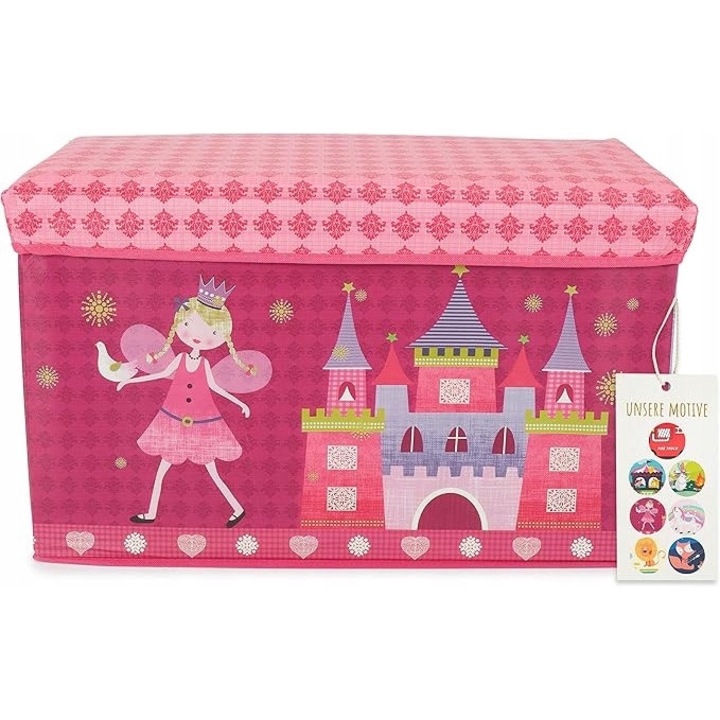 Bieco tároló doboz, rózsaszín, 63L, 36x60,5x30,5cm, fedéllel és paddá alakítható funkcióval