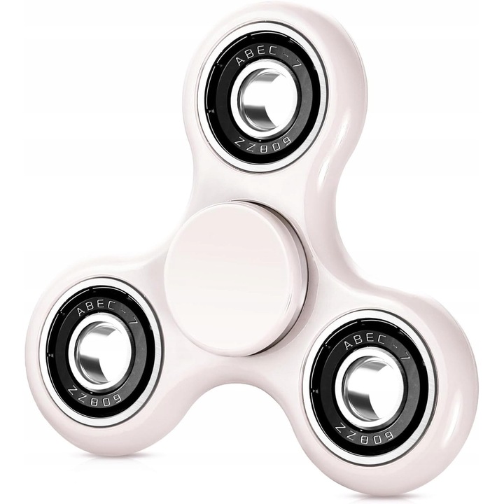 Fidget Spinner, Spinner, alb, 7,6x7,6cm