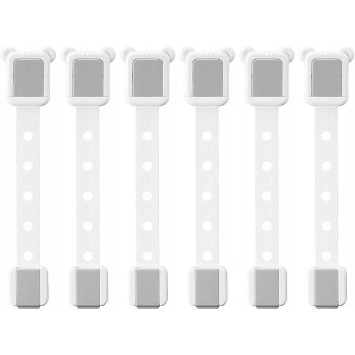 Комплект от 6 системи за безопасност за деца, монтаж без пробиване, регулируема дължина