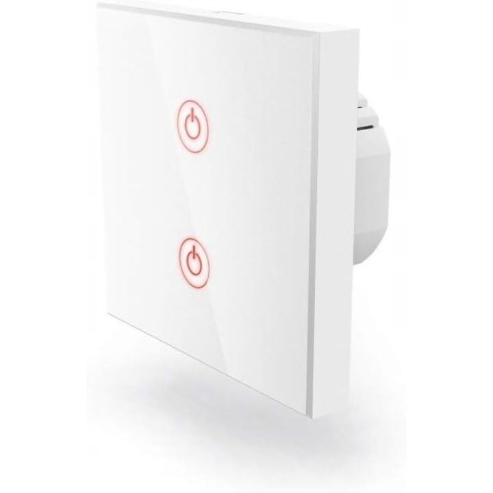 Hama okoskapcsoló, 2 gombos, hangvezérlés, üveg, vékony kivitel