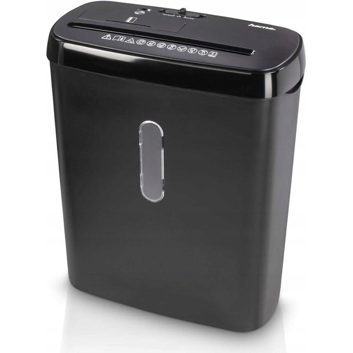 Унищожител на документи Hama Basic S8CD, 9 листа, 6мм, 11л, P-2, черен