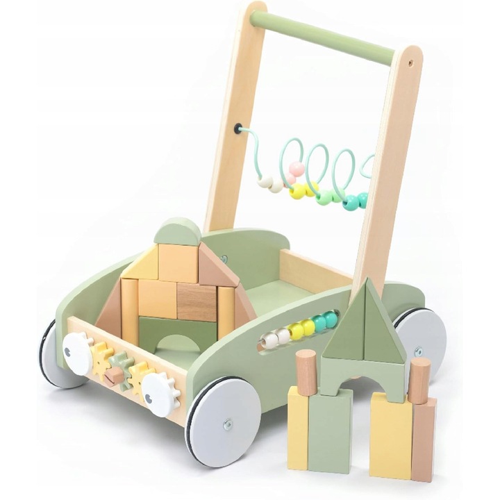 5 az 1-ben fa járássegítő, gumi kerekekkel, márkajelzés nélkül