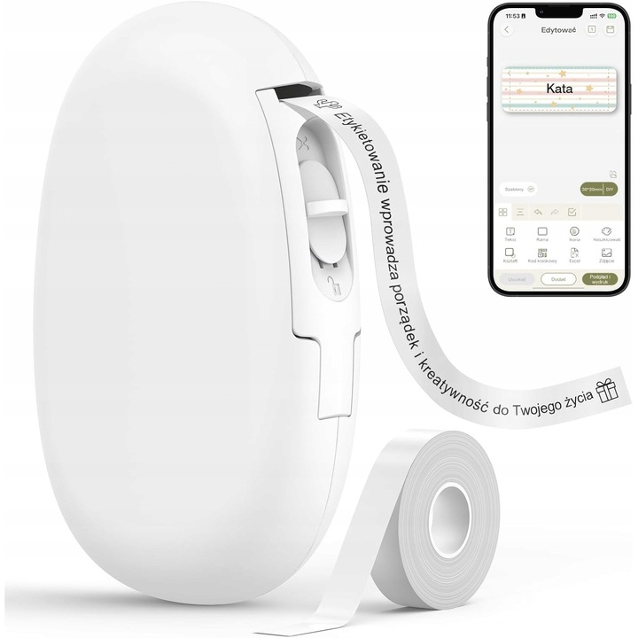 Imprimanta termica etichete, Bluetooth, alb, pentru acasa si birou