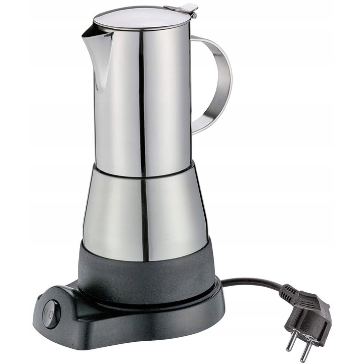 Cafetiere electrica Cilio Aida 6 cesti, inox, 480W, negru