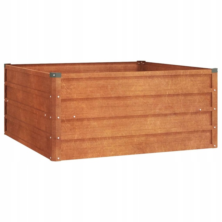 Ghiveci ridicat, rdzav, 100x100x45 cm, material din otel corten